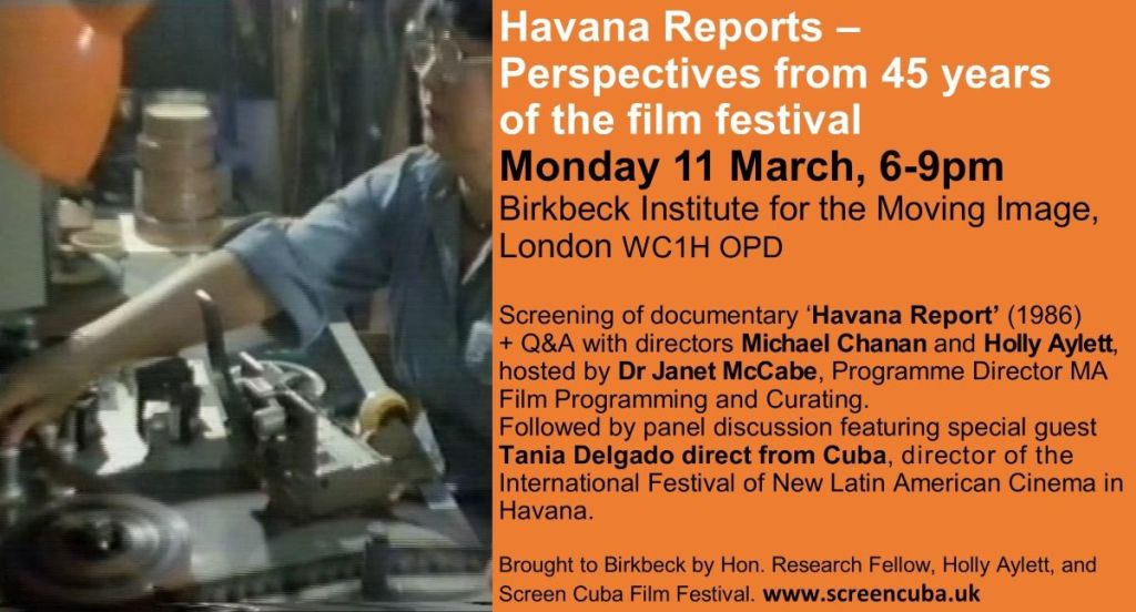 Event: Havana Reports – Perspectives from 45 years of the film festival – Monday 11 March 6pm